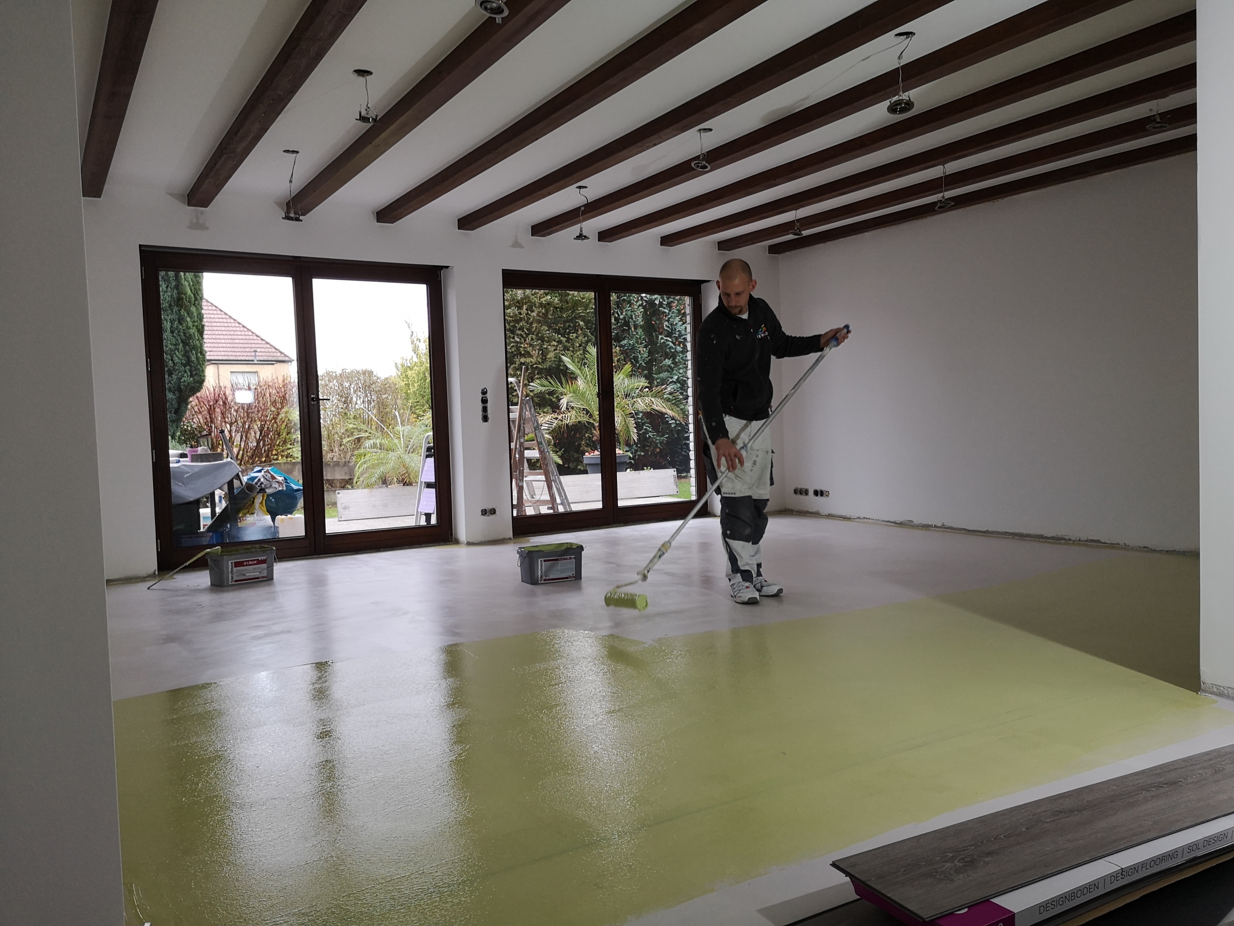 designbelag, boden grundieren